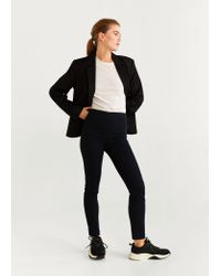 Mango Straight Cotton Pants Black - Lyst