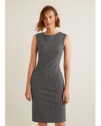 mango check pattern midi dress