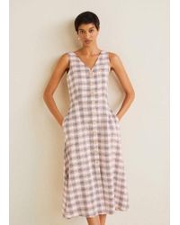 mango checked cotton dress