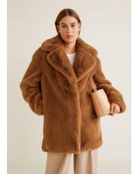 mango fluffy coat
