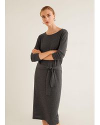 mango bow knitted dress