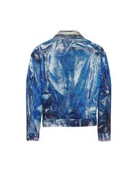 Doublet Mirage Printed Denim Jacket In Indigo in Blue for Men | Lyst