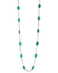 Fred Leighton Multicolor Emerald Bead Invisible Link Necklace