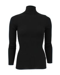 Wolford Wool Merino Fine Rib Pullover in Black - Lyst