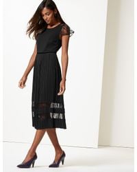 marks and spencer black lace dress