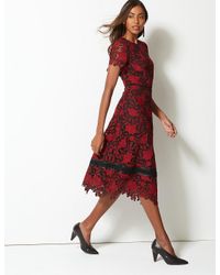 m&s red lace dress