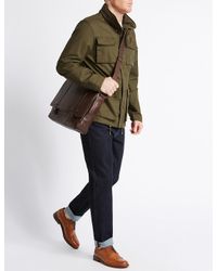 marks and spencer leather messenger bag