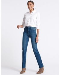 marks and spencer mid rise straight leg jeans