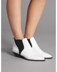 marks and spencer white ankle boots