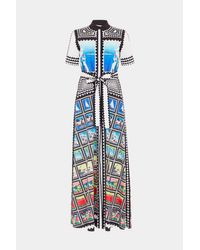 Mary Katrantzou Blue Como Dress Postage Stamps