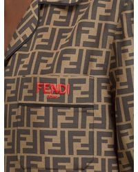 Fendi Logo-print Silk Crepe De Chine Pyjama Shirt in Brown | Lyst