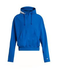 Vetements Cotton X Champion Hooded Oversized Sweatshirt in Blue for Men -  Lyst