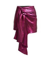 wrap drape mini skirt