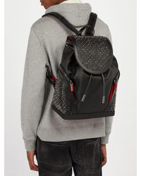 Christian Louboutin Leather Explorafunk Spike Embellished Backpack 
