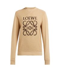 Loewe Natural Anagram Embroidered Cotton Terry Sweatshirt
