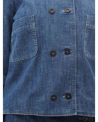 A.P.C. デニム マディ ノーカラー デニムジャケット カラー: ブルー | Lyst