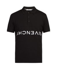 Givenchy Cotton Logo-embroidered Polo Shirt in Black for Men - Lyst