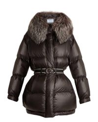 prada down jacket with fur