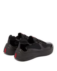 Prada America's Cup Xl Leather Sneakers in Black for Men - Lyst
