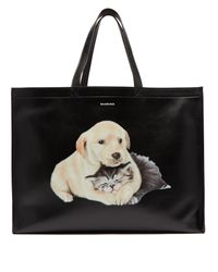 Balenciaga Black Dog And Leather Tote for Men - Lyst