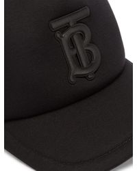 Burberry Leather Tb-logo Cap in Black 