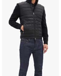 Moncler Quilted Down Wool-blend Cardigan in Black for Men - Lyst