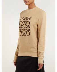 Loewe Natural Anagram Embroidered Cotton Terry Sweatshirt