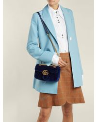 Sac gucci marmont velours bleu Clearance