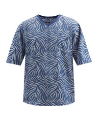 Giorgio Armani コットン シャークスキンジャカード コットンシアサッカーtシャツ カラー ブルー メンズ Lyst