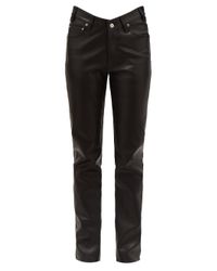 V waist leather pants Outlet