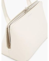 Jil Sander Goji Medium Structured Leather Bag in White - Lyst