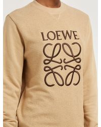 Loewe Natural Anagram Embroidered Cotton Terry Sweatshirt