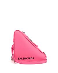 Balenciaga Triangle Pouch Crossbody Bag in Pink | Lyst