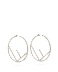 crystal earrings hoop embellished fendi metallic