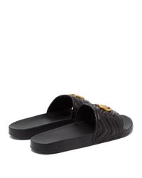 quilted gucci slides