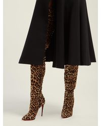 leopard knee boots