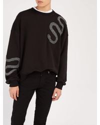 amiri black glitter snake sweatshirt