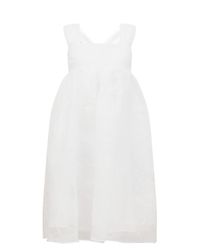 Cecilie Bahnsen Pandora Pintucked Organza Midi Dress in White - Lyst