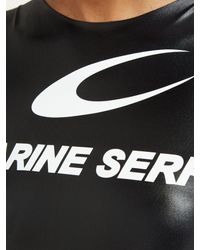 Marine Serre Crescent Moon Logo Print Bodysuit in Black - Lyst