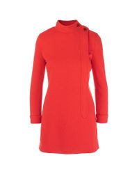 Vestito lanaSaint Laurent in Lana di colore Rosso | Lyst