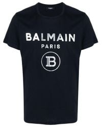 Balmain T-Shirt mit Logo-Print in Black für Herren