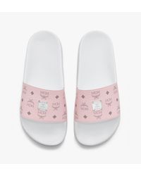 hot pink mcm slides