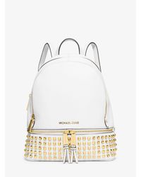 michael kors white studded backpack