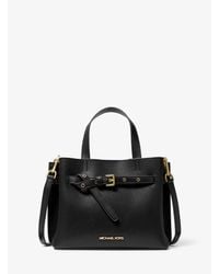 michael michael kors emilia large pebbled leather satchel