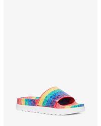 michael kors rainbow flip flops
