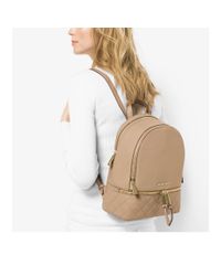 rhea medium quilted leather backpack