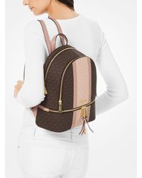 michael kors striped backpack