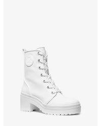 Bota de estilo militar Corey de lona Michael Kors de Denim de color Blanco  | Lyst