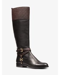michael michael kors dupree two tone leather boot
