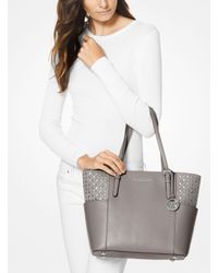 jet set large embellished leather tote